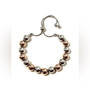 Rose Gold Over Sterling Silver 925 Ball Bead Bracelet